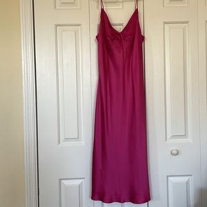 Pink satin dress. Size 4.